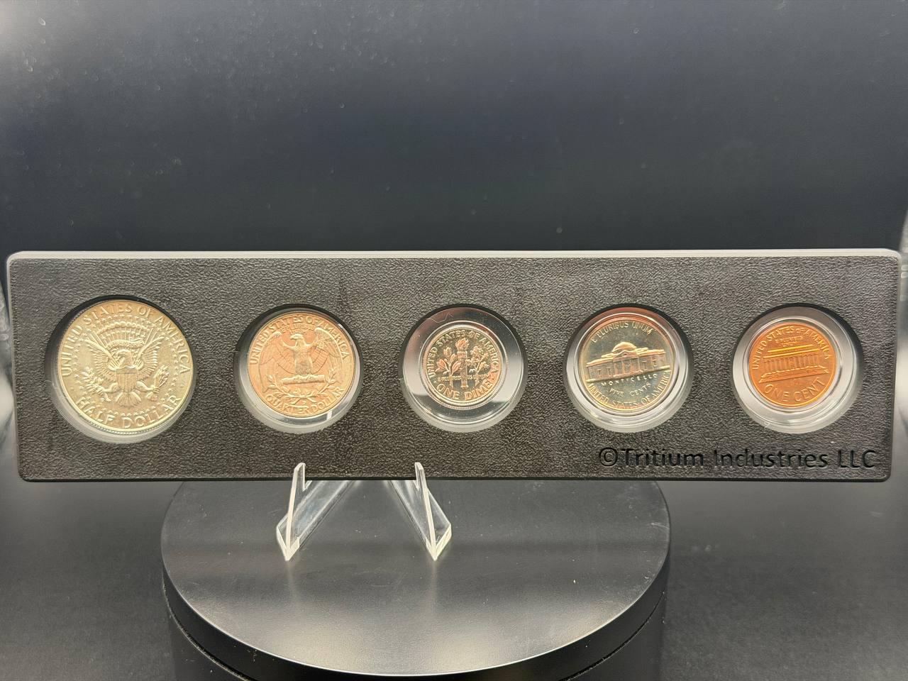 Complete U.S. Coin Year Set Display –1964– 5-Coin Denomination Holder with Coins Included