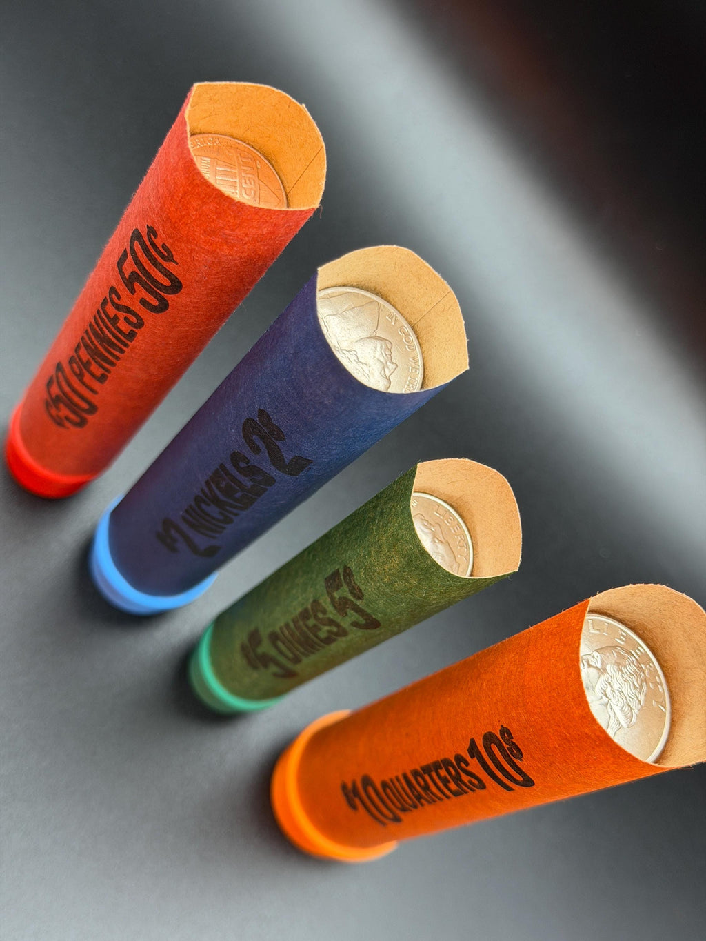 3D Printed Coin Wrapper Helper Set – Rolling Aid for Pennies, Nickels, Dimes, Quarters