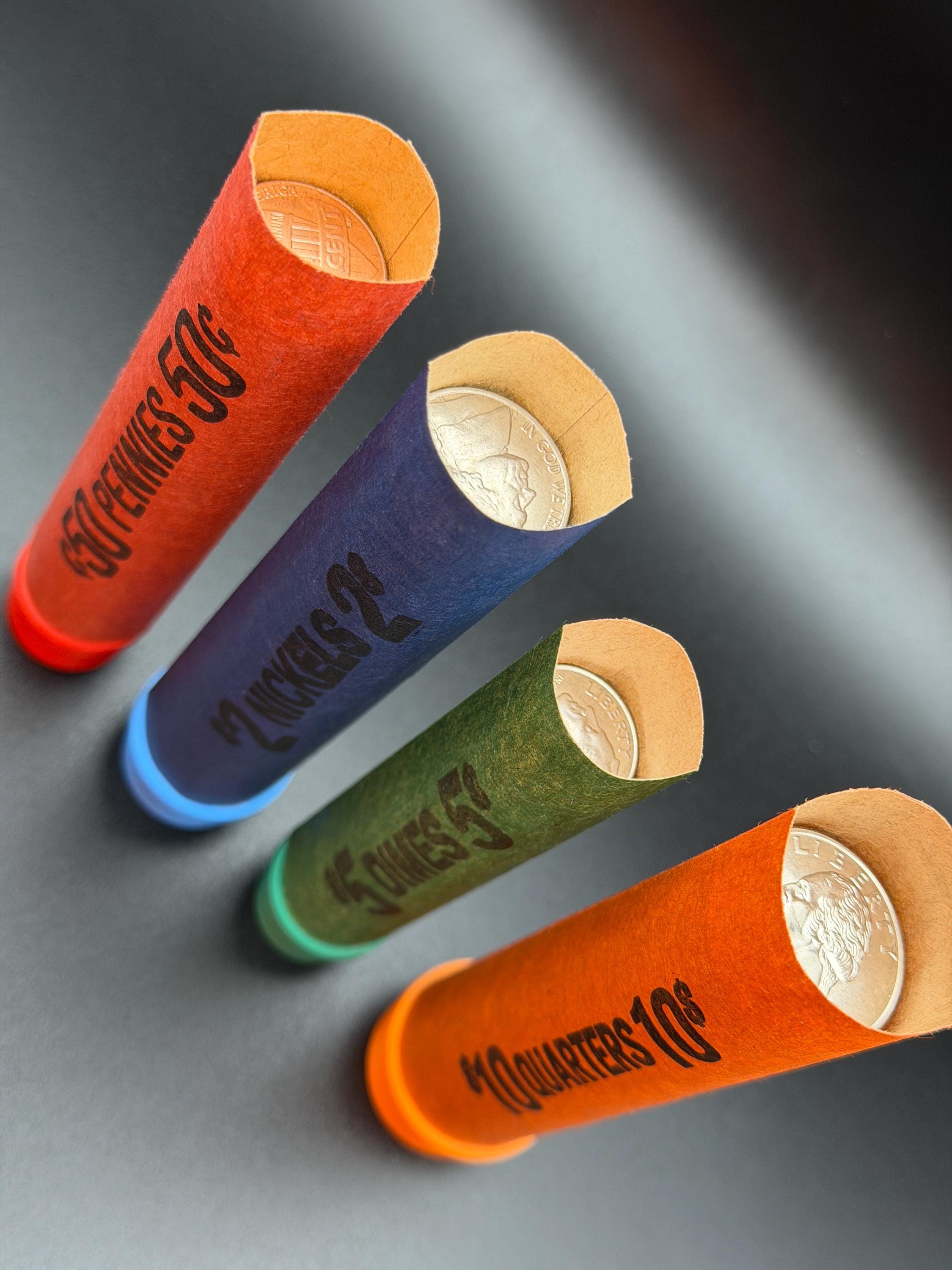 3D Printed Coin Wrapper Helper Set – Rolling Aid for Pennies, Nickels, Dimes, Quarters