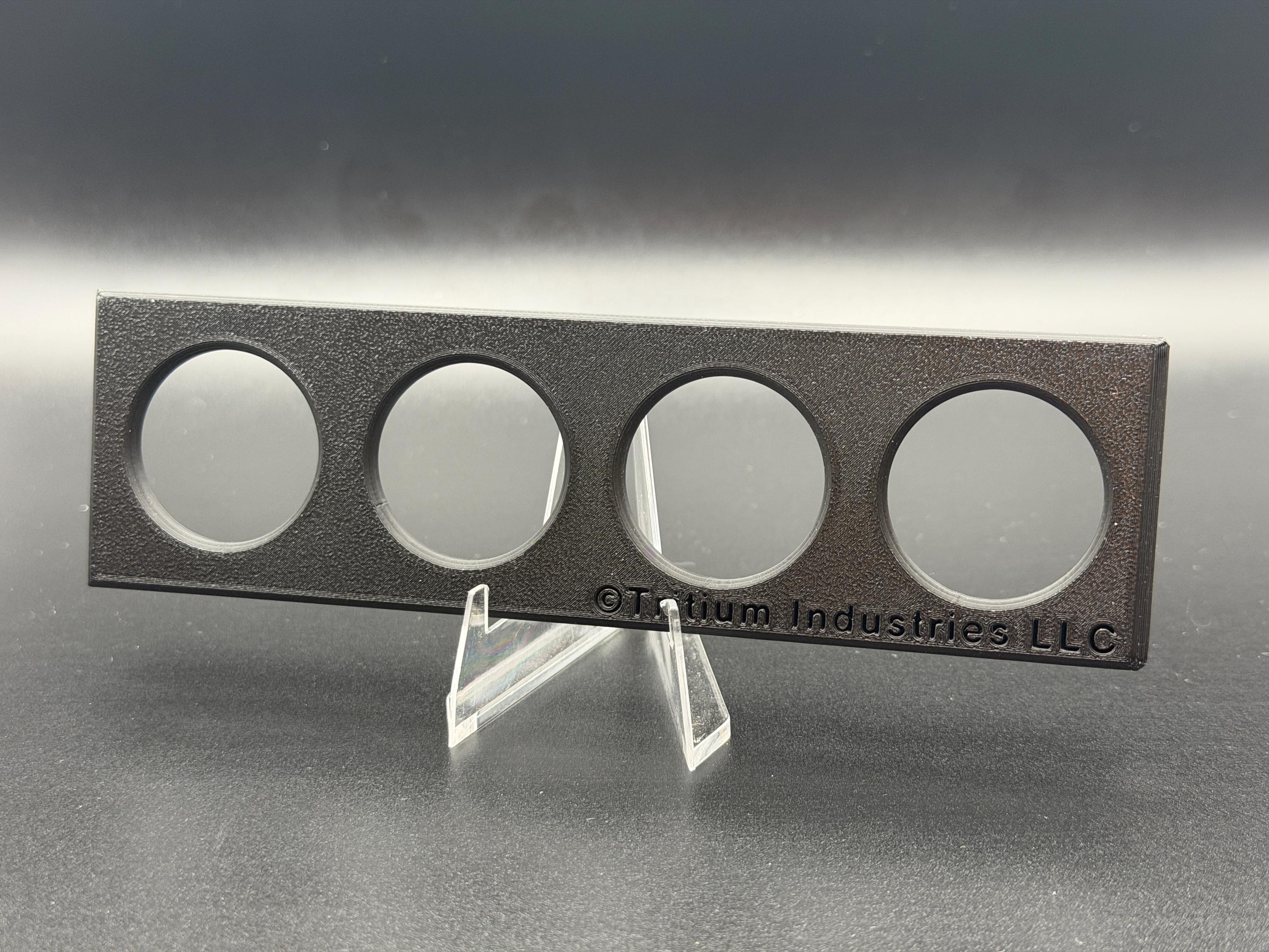3D Printed 4-Spot Coin Capsule Display Holder – Cent, Nickel, Dime, Quarter Capsules