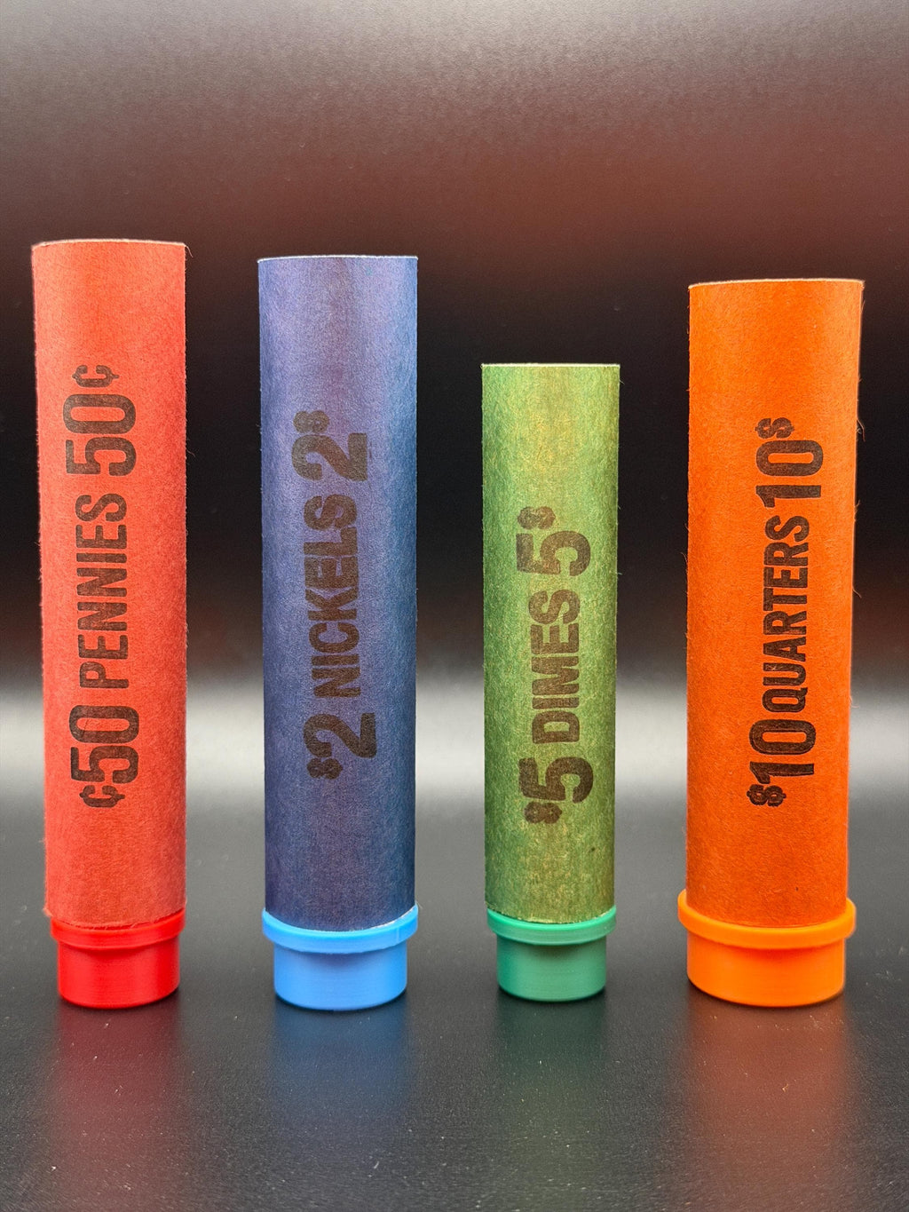 3D Printed Coin Wrapper Helper Set – Rolling Aid for Pennies, Nickels, Dimes, Quarters