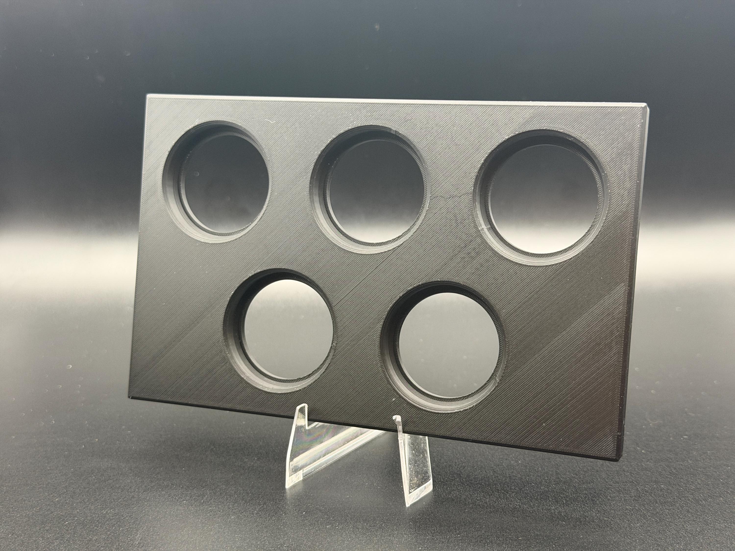 3D Printed 5-Spot Coin Capsule Display Holder – U.S. Mint Set Size