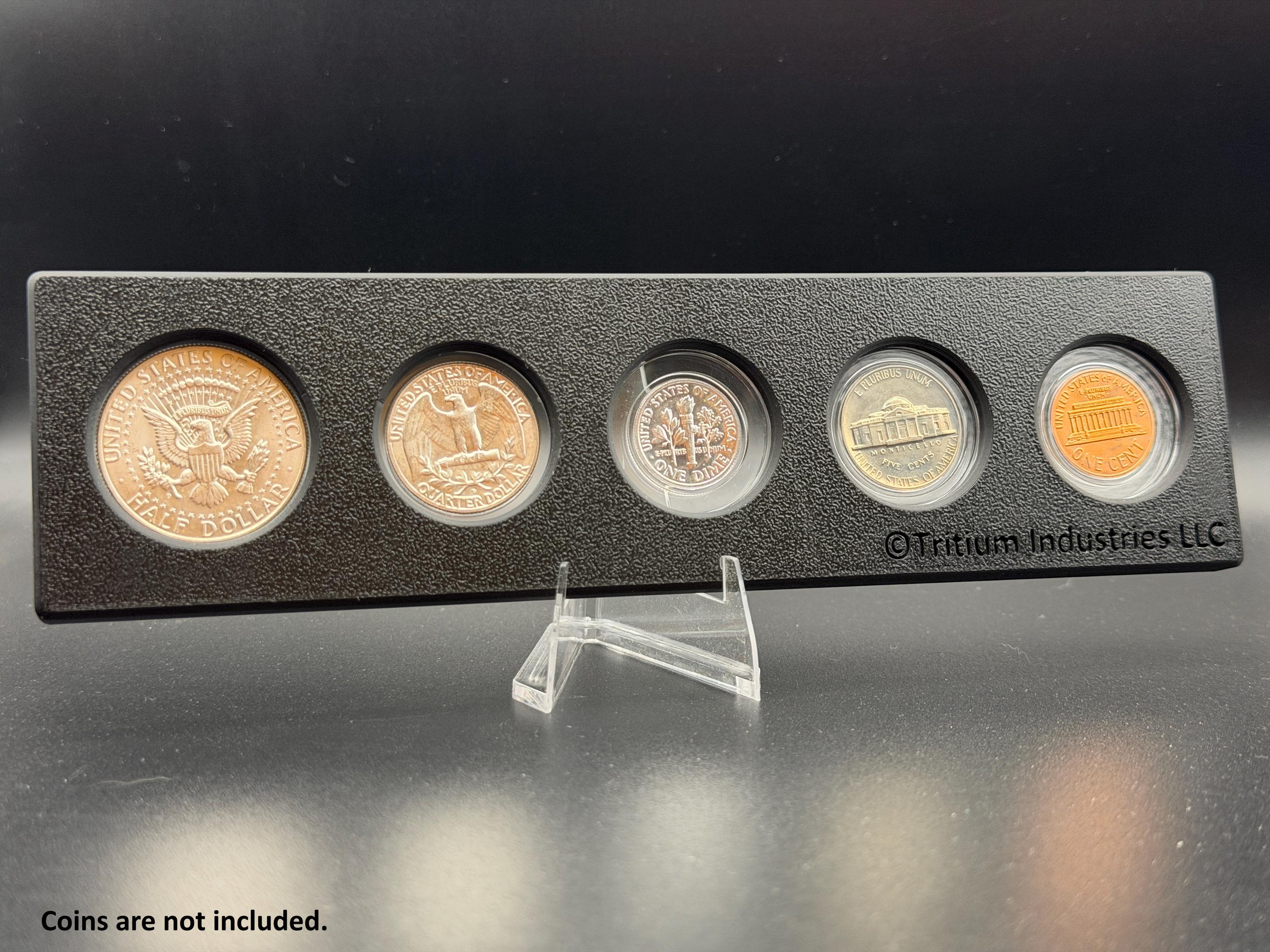 Coin Year Set Display Holder with Capsules – Birth Year Coin Gift Display