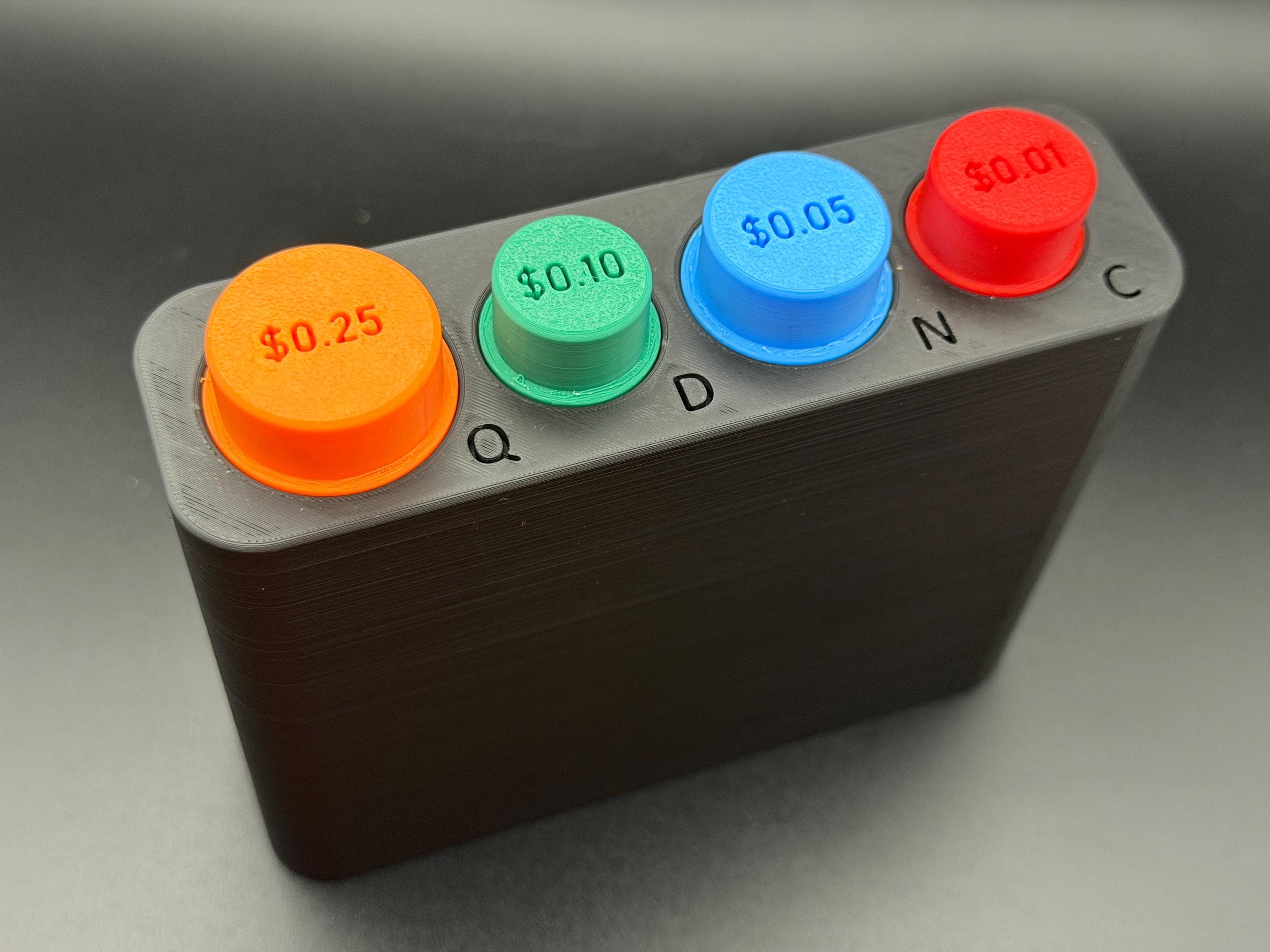 3D Printed Coin Wrapper Helper Set – Rolling Aid for Pennies, Nickels, Dimes, Quarters